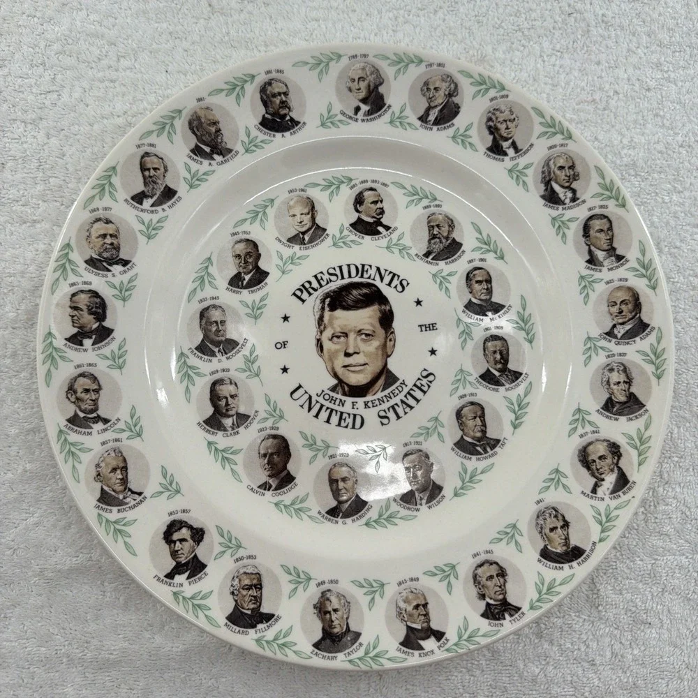 Presidents Of The United States Collector Plate Vintage 1960s John F Kennedy JFK